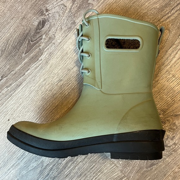 Bogs Amanda II Plush Lace Up Waterproof Boots Faux Fur Jade Green Women 10 EU 41 - Picture 2 of 12